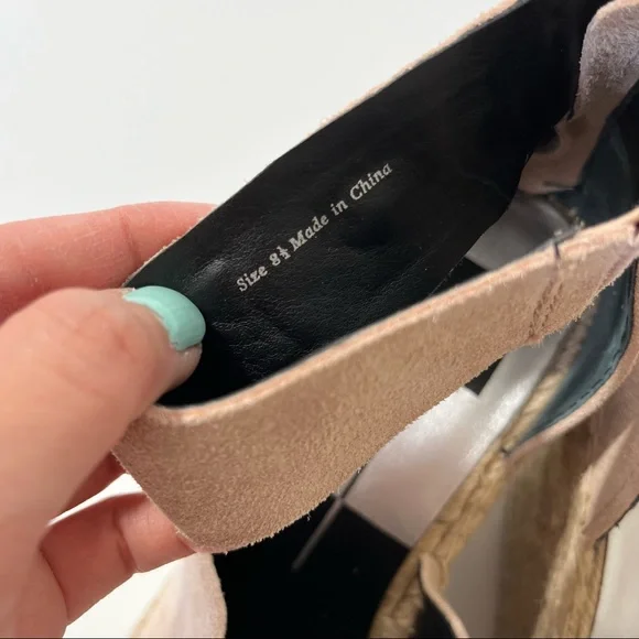 NEW Dolce Vita Suede Espadrille Wedges Taupe Grey 8.5 - Picture 10 of 16